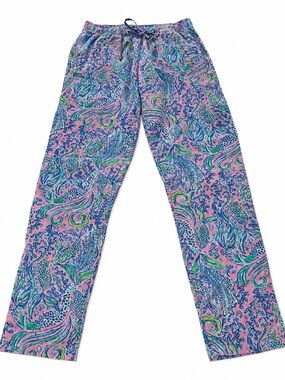 Women Lily Pulitzer& Blue Patterned Lounge Pants - Unbranded